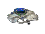 Black Opal Platinum Diamond Necklace