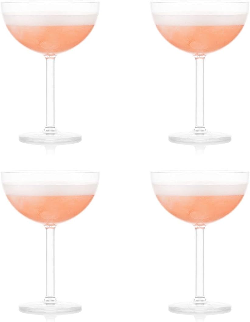 Bodum 11930-10SSA Oktett Durable Champagne Coupe Glass, Transparent (4 Pieces) Main image