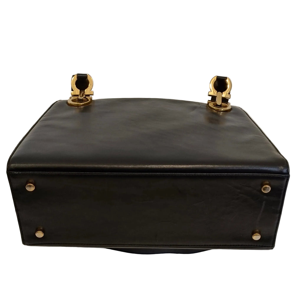 Ferragamo Shoulder Bag-Black Leather