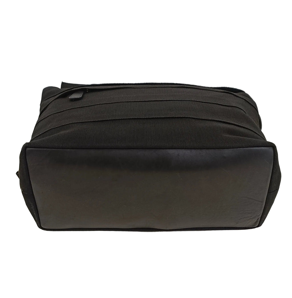 Ferragamo Shoulder Bag-Black Canvas Cloth & Gold Chain Strap