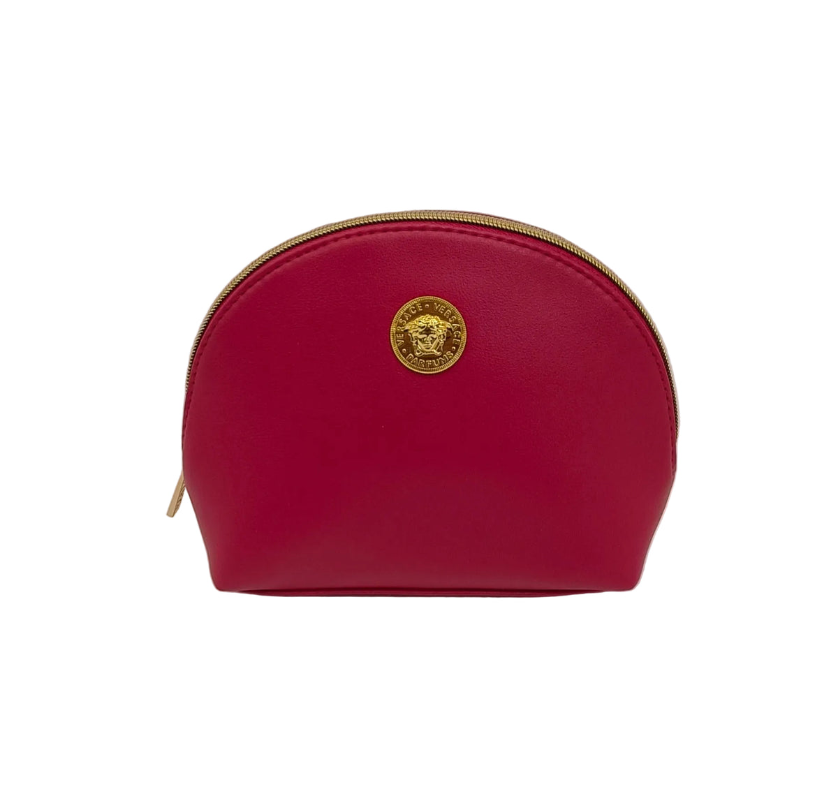 Versace Pouch-Red Reddish Pink Leather