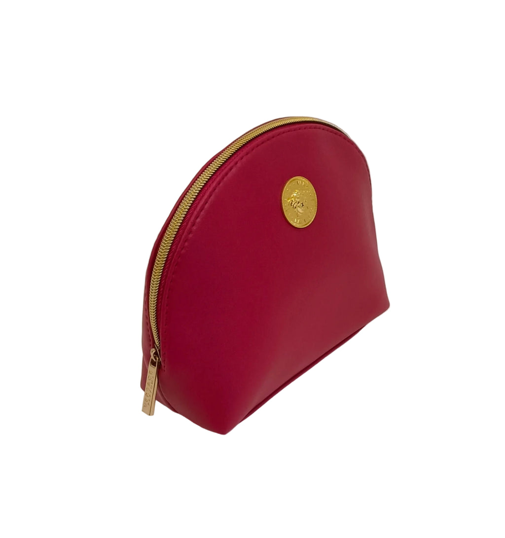 Versace Pouch-Red Reddish Pink Leather