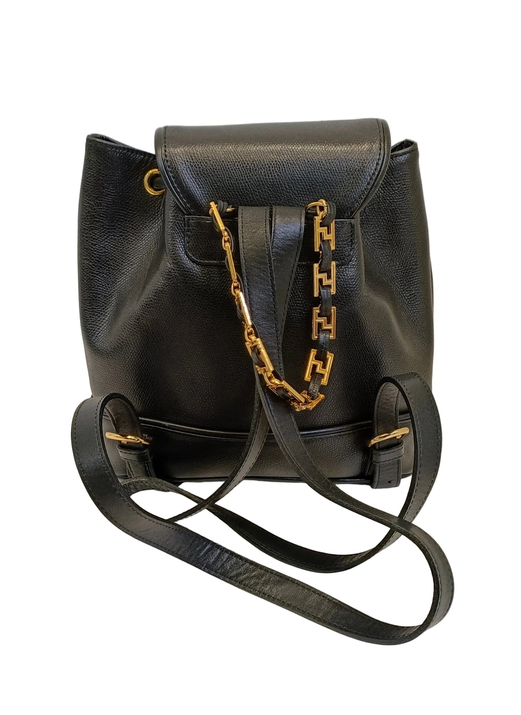 Versace Backpack-Black Leather