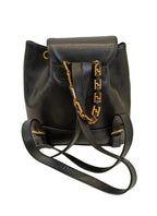 Versace Backpack-Black Leather