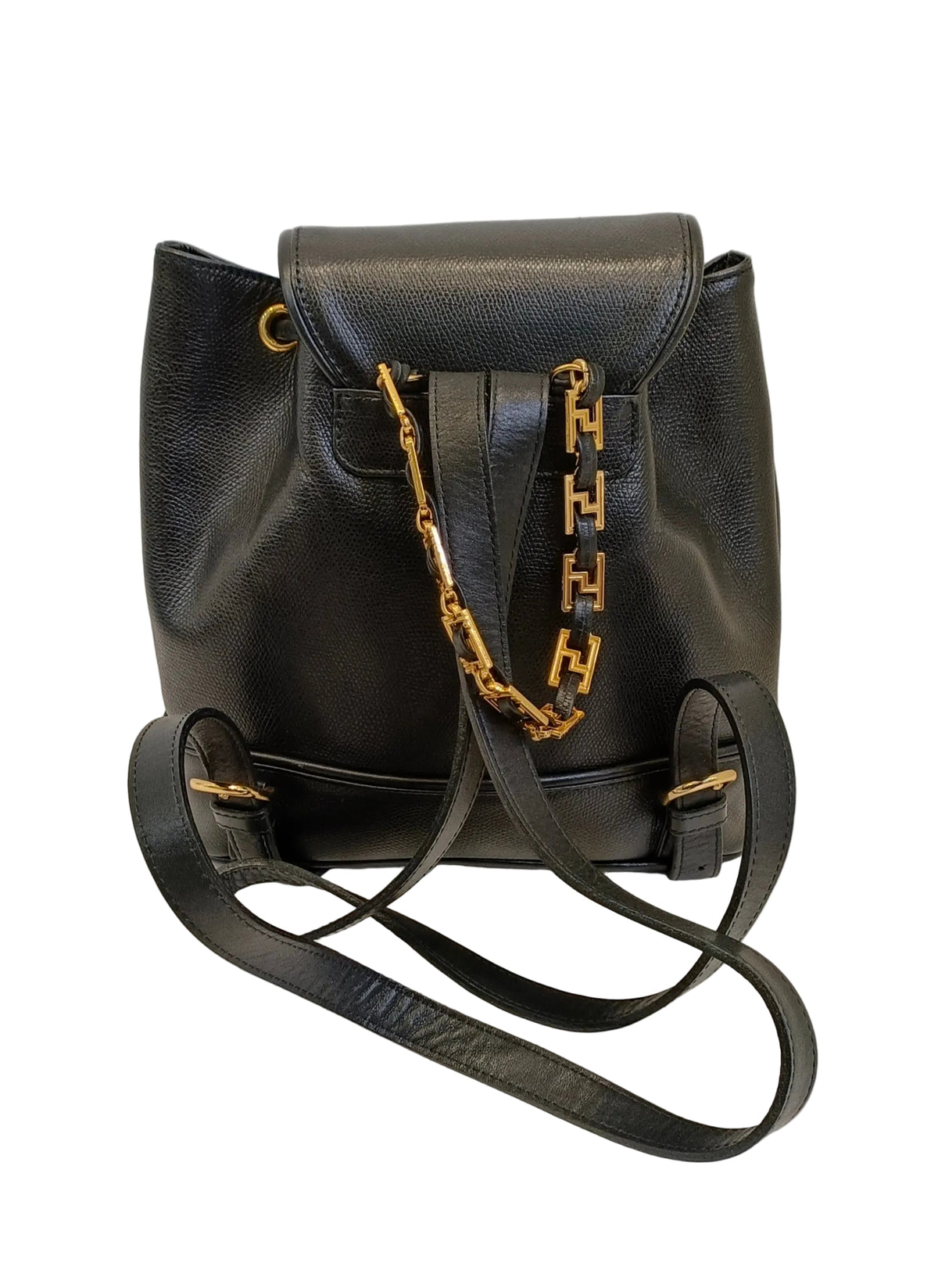 Versace Backpack-Black Leather