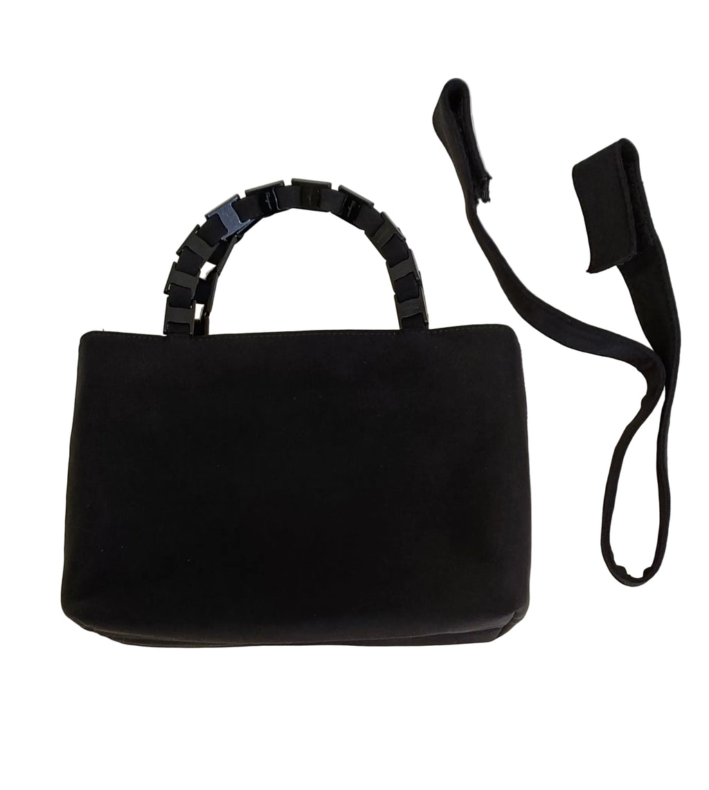Ferragamo Tote Bag-Black/Canvas Cloth/2 Way Bag