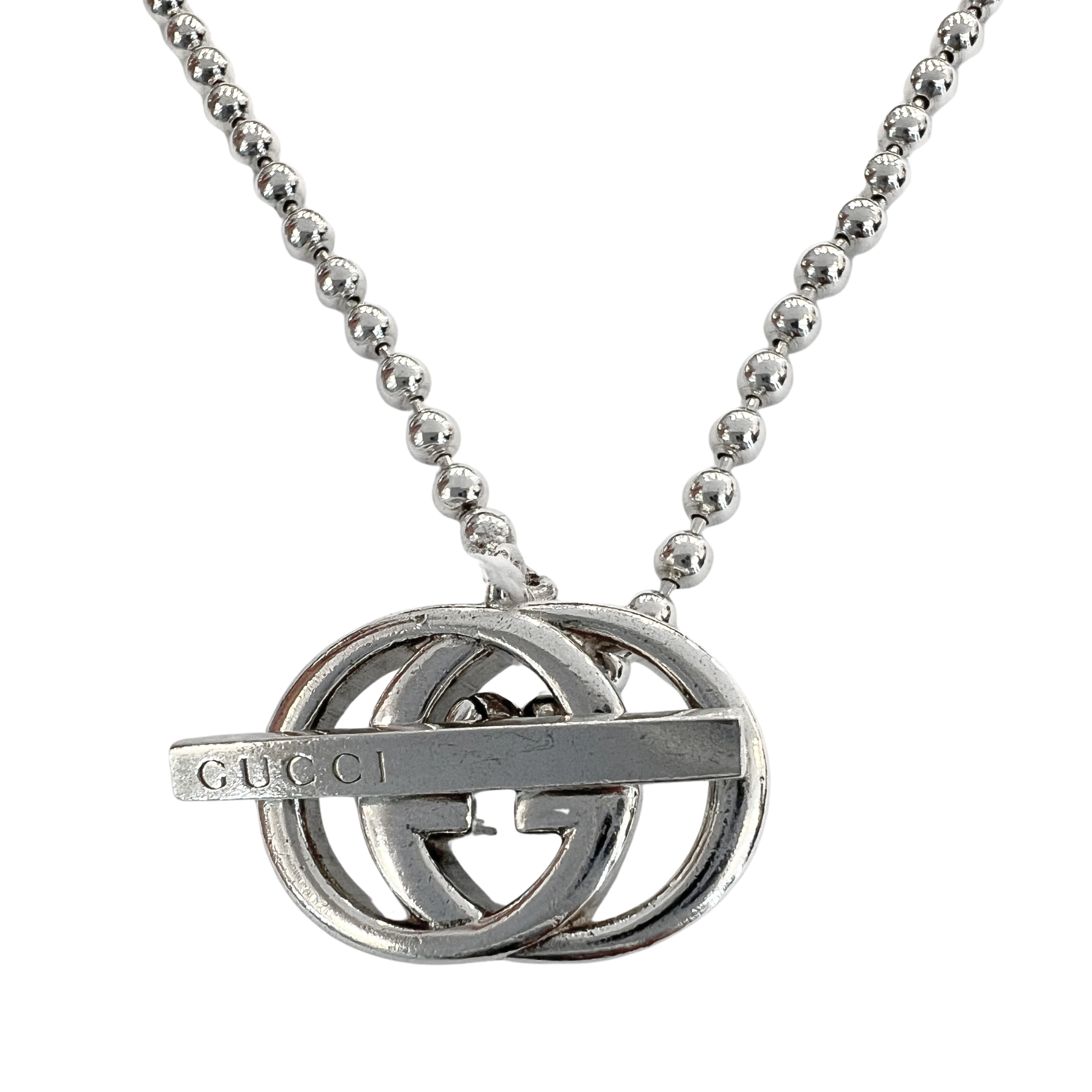 Gucci Ball Chain Interlock Sterling Silver Necklace Main image