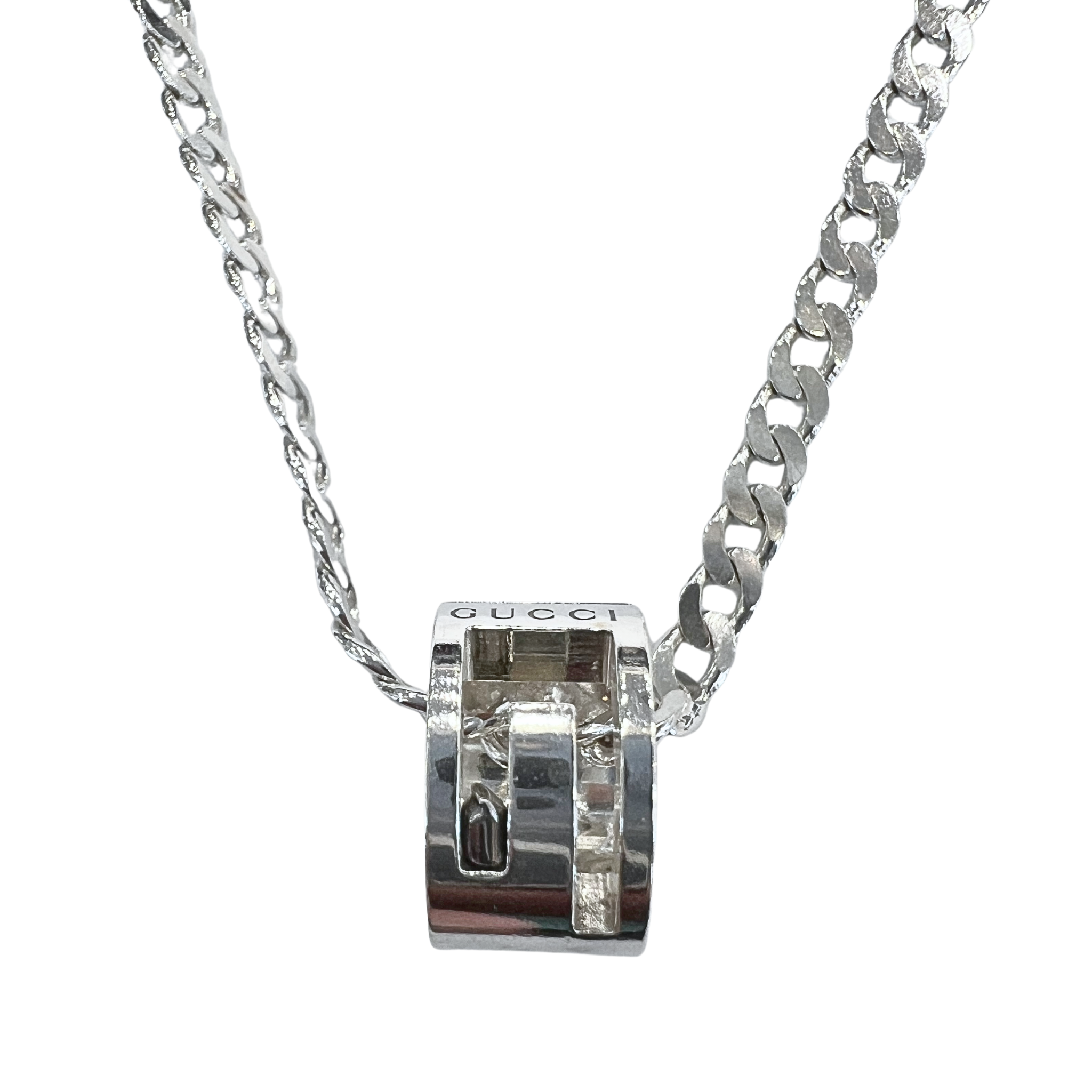 Gucci Sterling Silver Chain Necklace With Pendants Secondary image