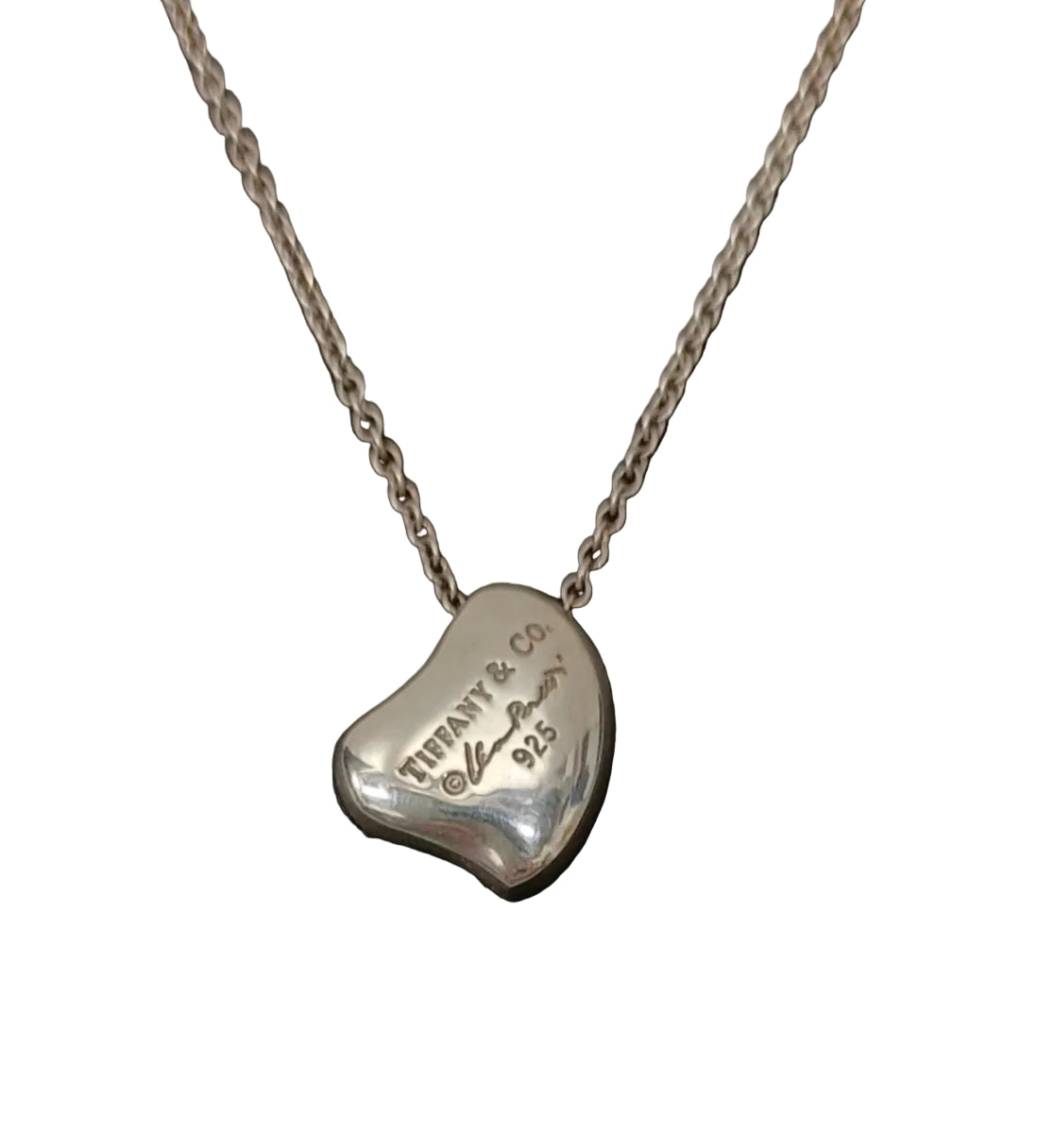 Tiffany & Co Sterling 925 Silver Full Heart Necklace