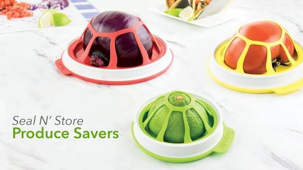 Tovolo Seal 'N Store Produce Keeper Food Storage for Fruit, Onions & Veggies, Small, Yellow