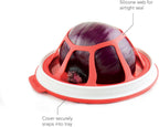 Tovolo Produce Keeper Food Storage for Fruit, Onions & Veggies - Seal 'N Store, Large, Red