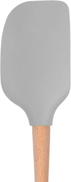 Tovolo Flex-Core Silicone Baking Spatula with Wood Handle, Oyster Gray