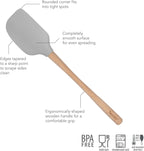 Tovolo Flex-Core Silicone Baking Spatula with Wood Handle, Oyster Gray