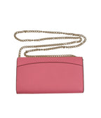 Kate Spade Shoulder Bag-Pink Leather & Metal Chain Strap