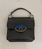 Kenzo Tote Bag-Black Leather/Eye Design