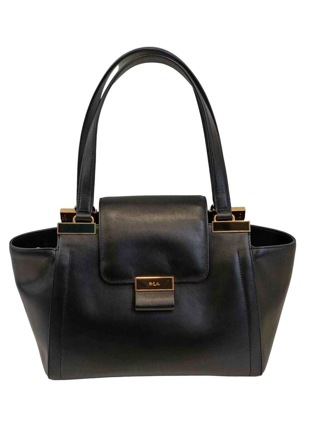 Ralph Lauren / Lauren Rll Shoulder Bag-Black Leather