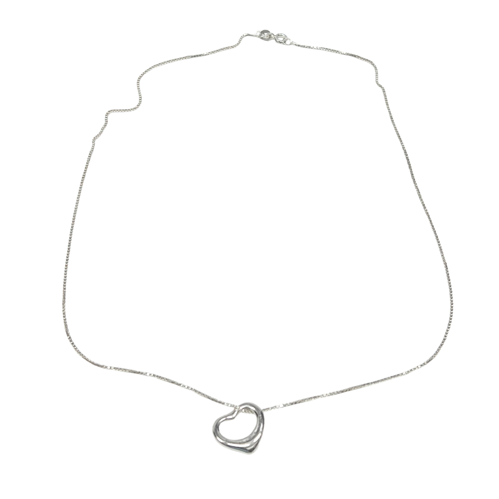 Tiffanay & Co Open Heart Sterling Silver Necklace