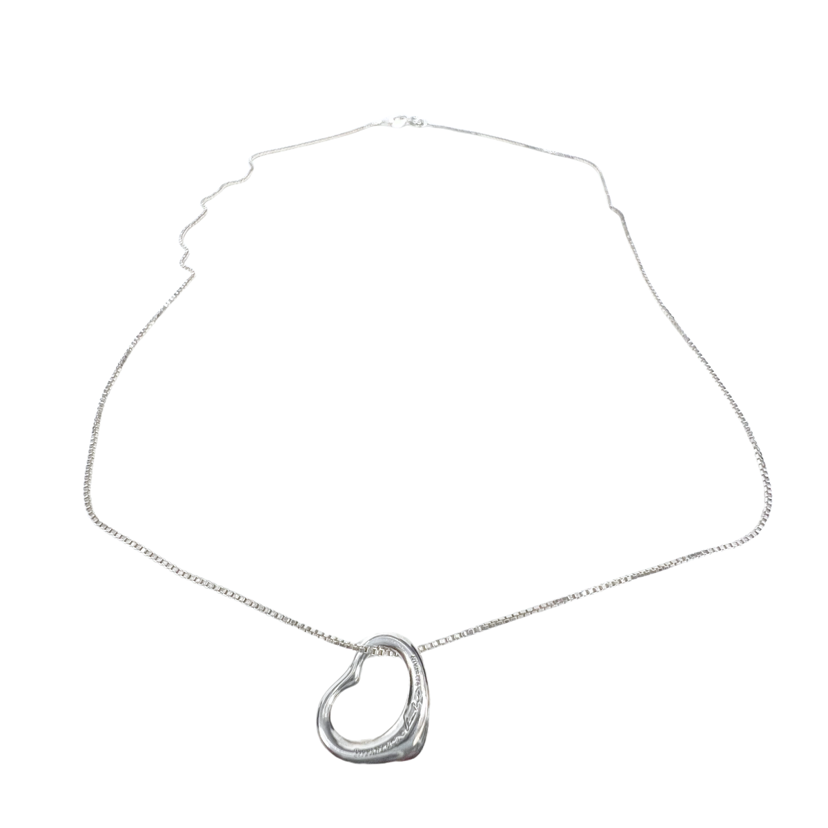 Tiffanay & Co Open Heart Sterling Silver Necklace