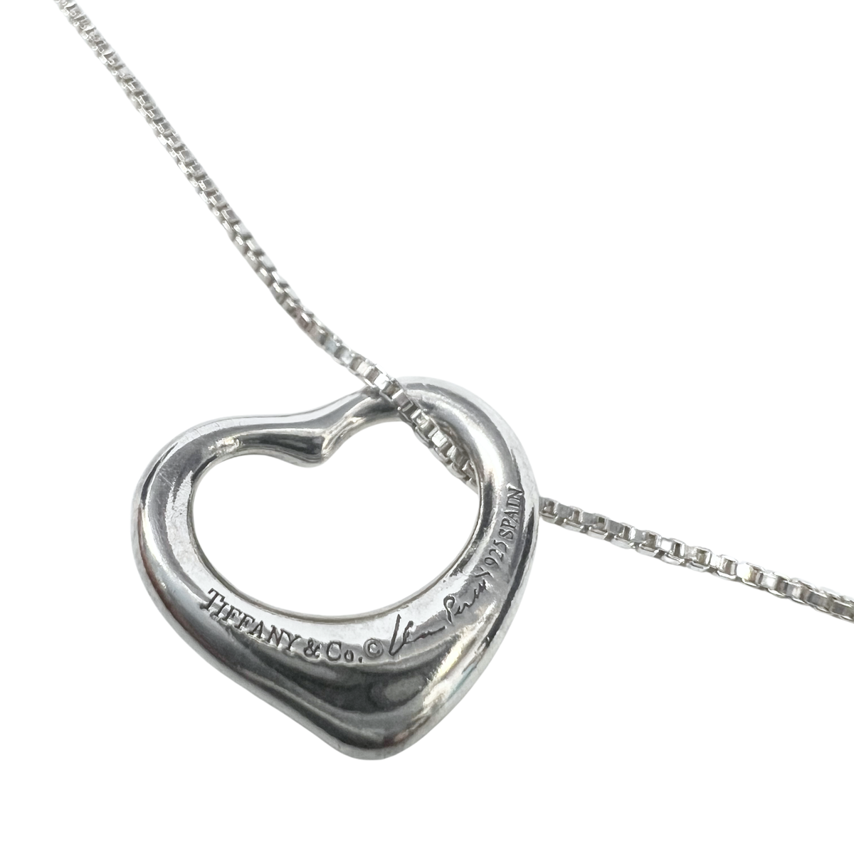 Tiffanay & Co Open Heart Sterling Silver Necklace