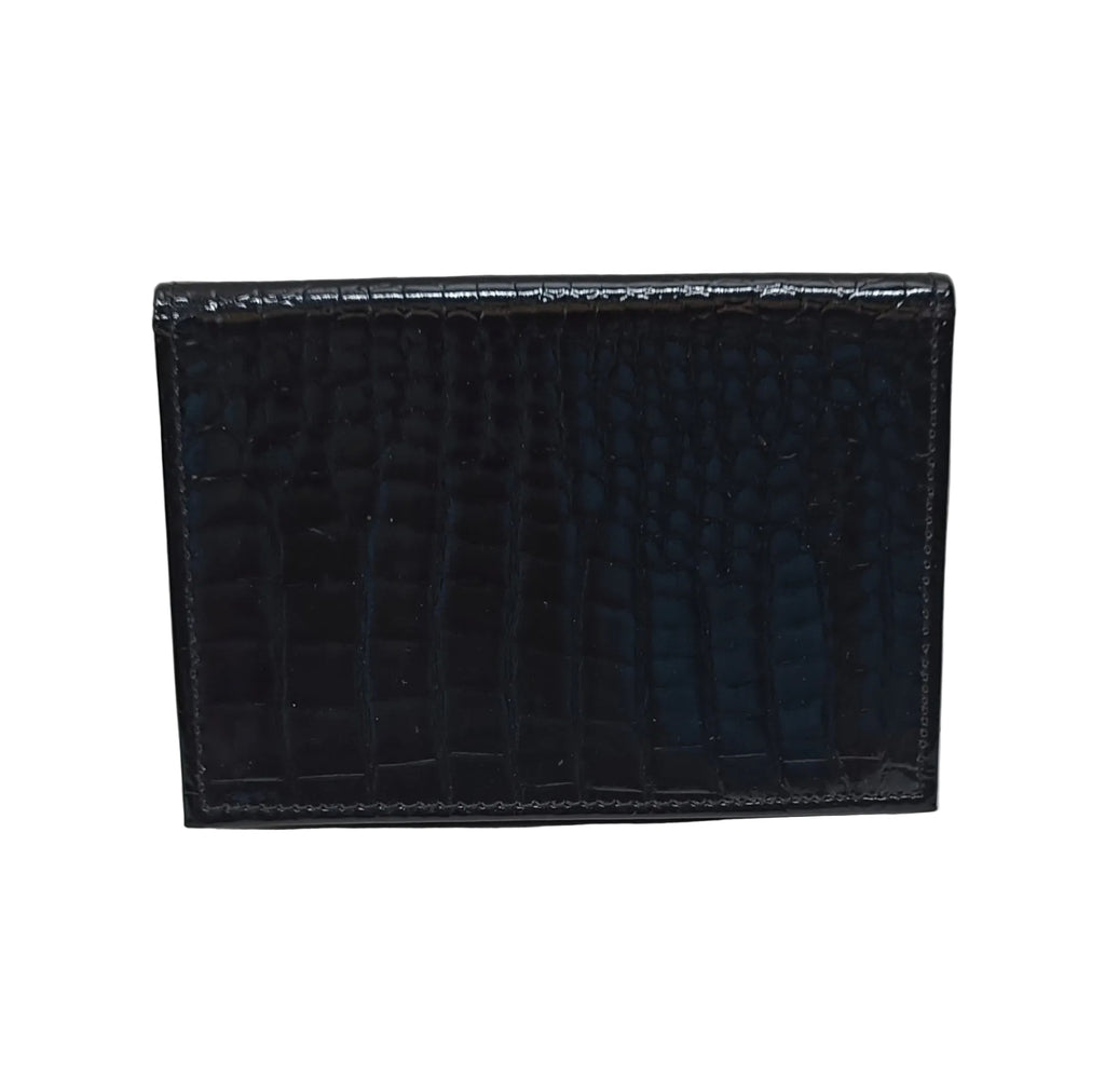 Dunhill Card  Holder=Black Croco Leather