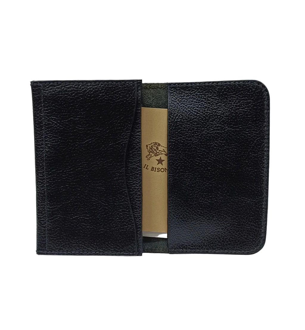 IL Bisonte Card Holder-Black Leather