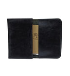 IL Bisonte Card Holder-Black Leather