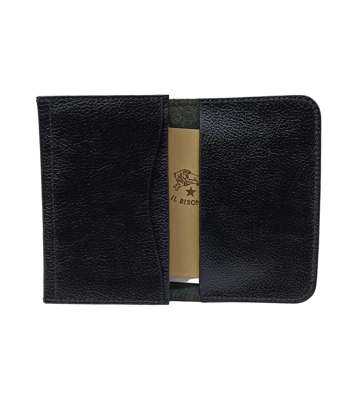 IL Bisonte Card Holder-Black Leather