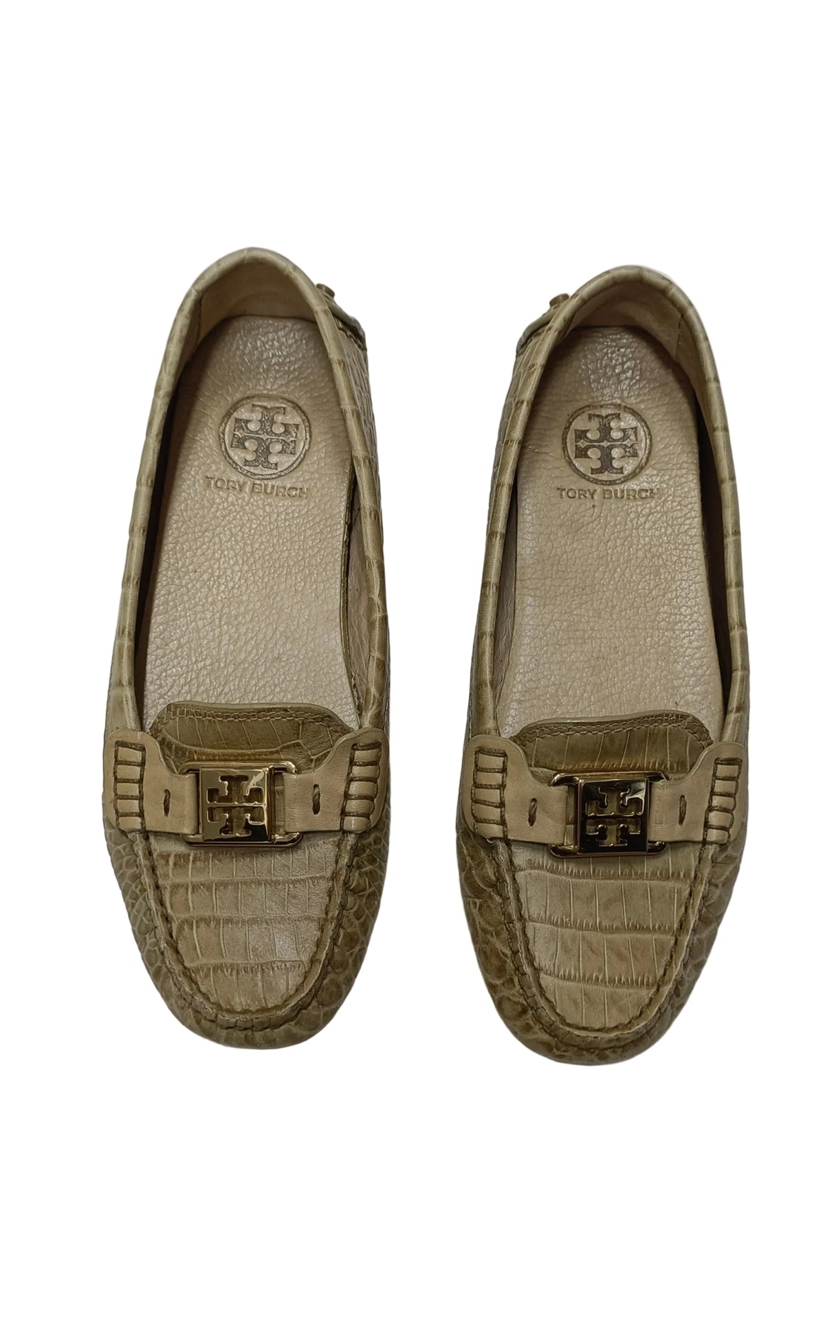Tory Burch  Shoes-Beige Croc Leather Size 35