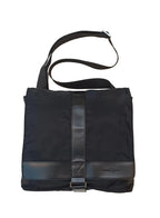Ferragamo Shoulder Bag-Black Nylon & Leather