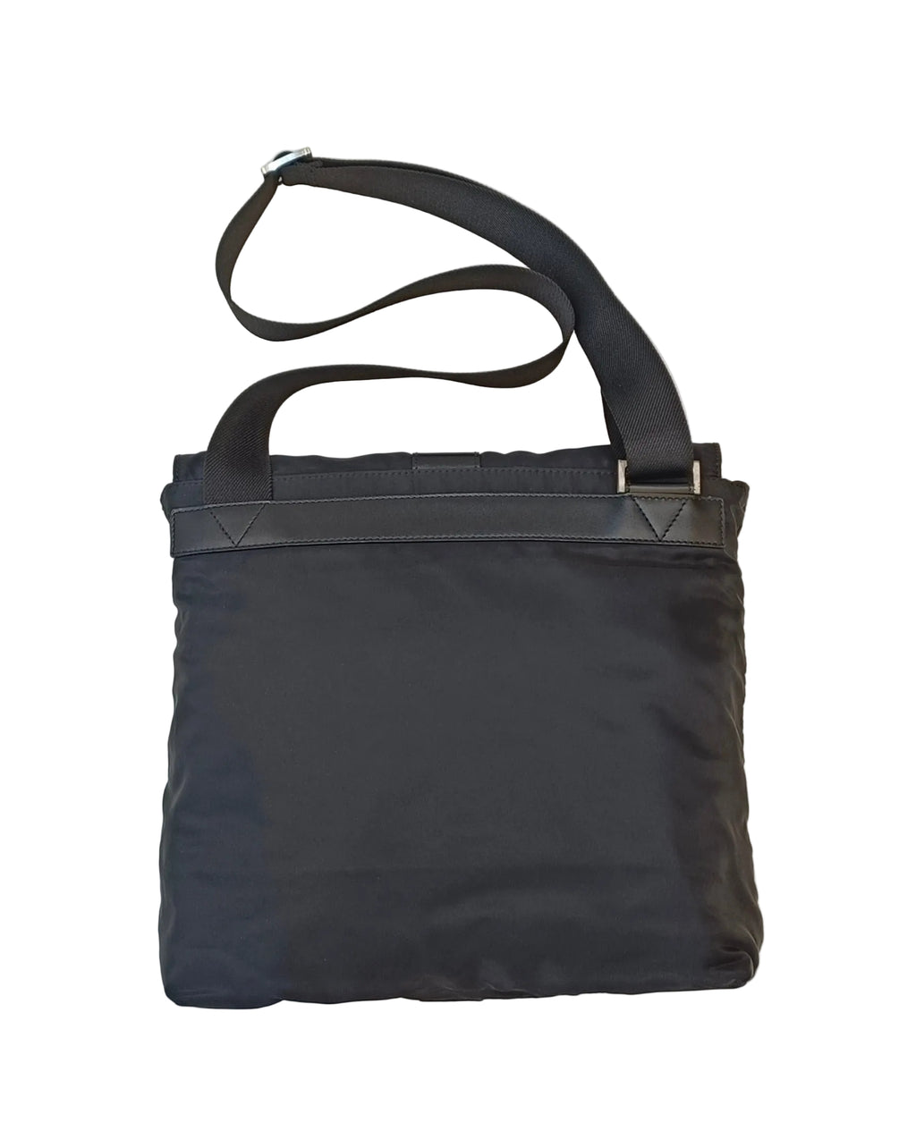 Ferragamo Shoulder Bag-Black Nylon & Leather