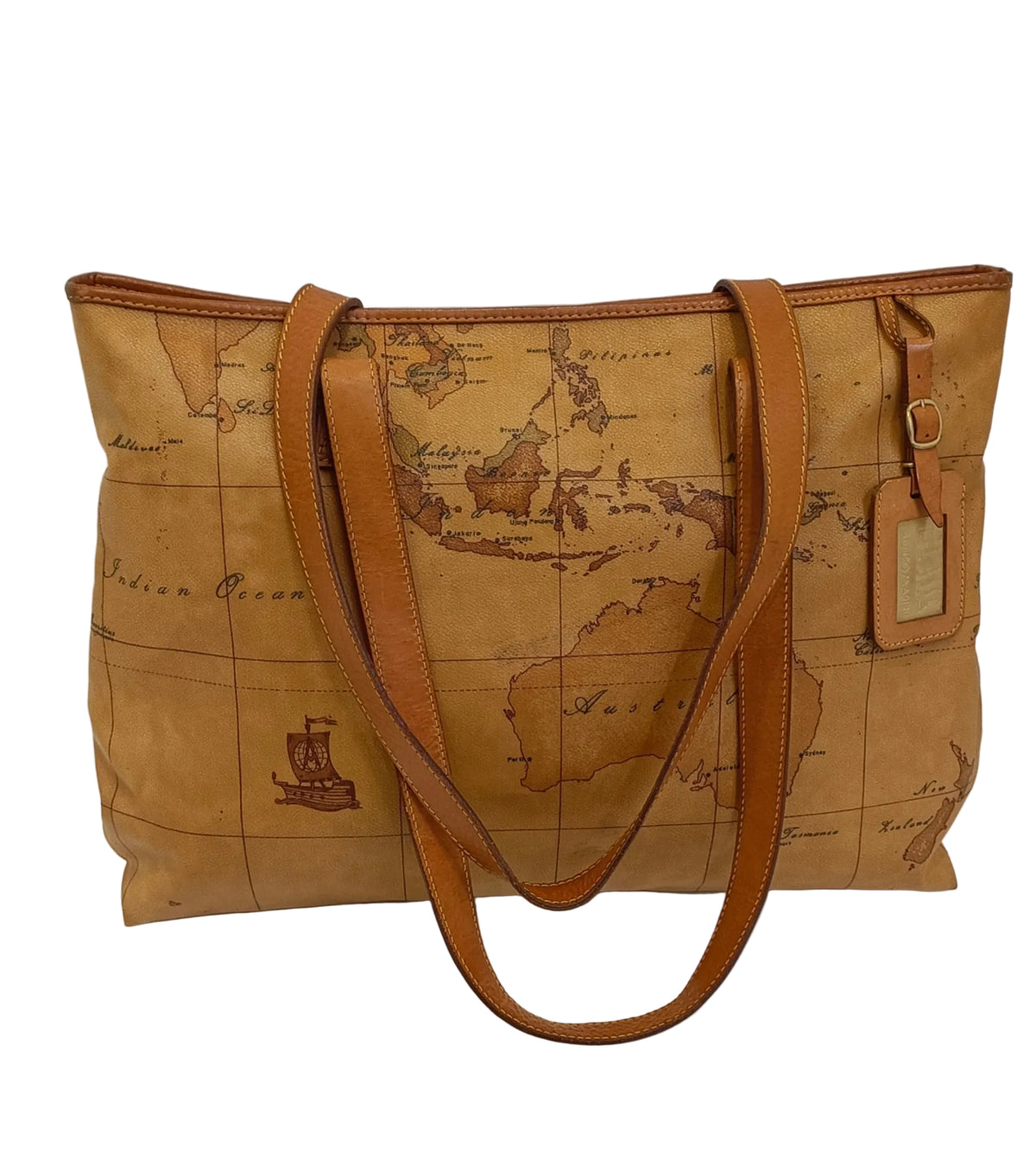Prima Classe Tote Bag-Brown Australia Continent DSG/Leather