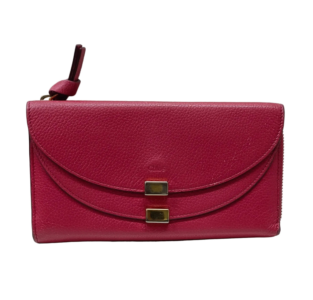 Chloe Georagia Wallet-Pink Leather