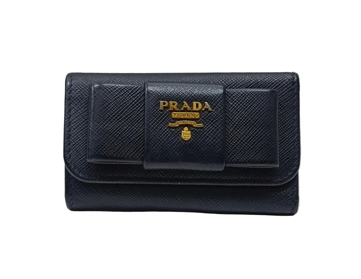 Prada Key Case-Black Saffiano Leather Main image