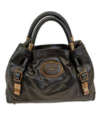 Chloe Victoria Tote Bag-Black Leather-2 Way