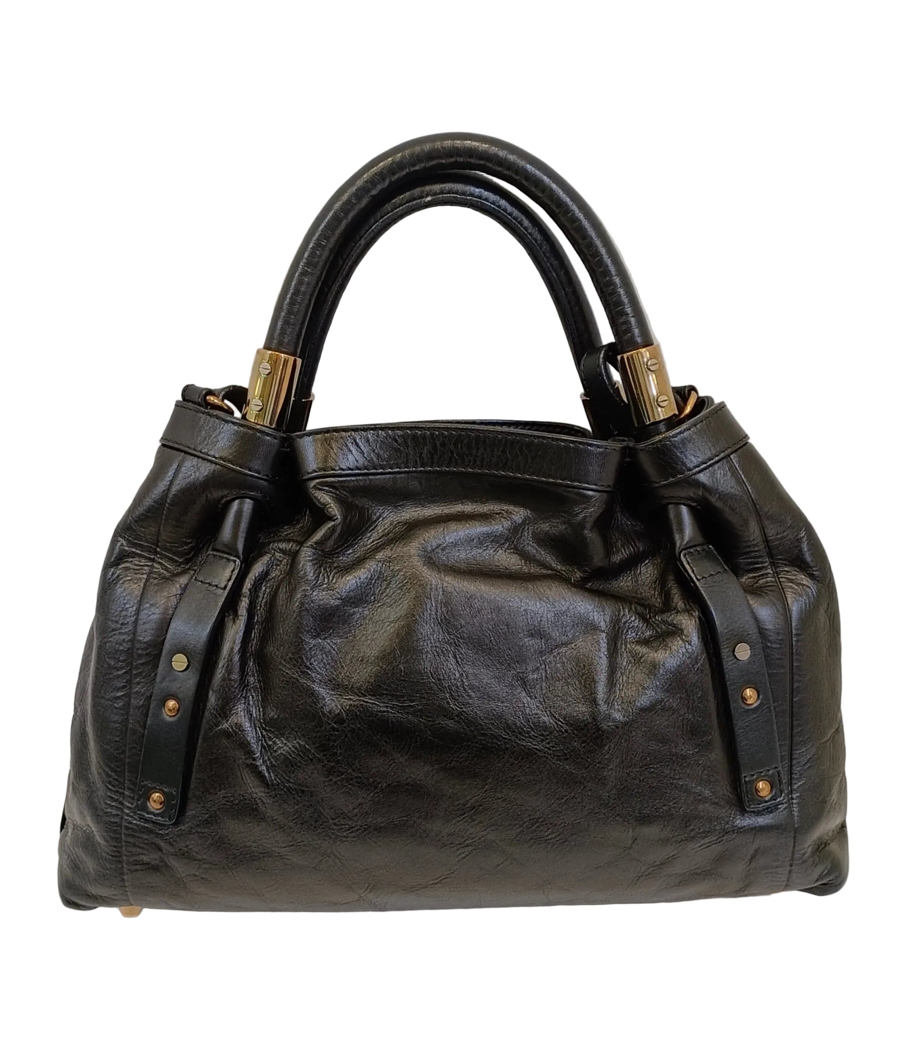 Chloe Victoria Tote Bag-Black Leather-2 Way Secondary image