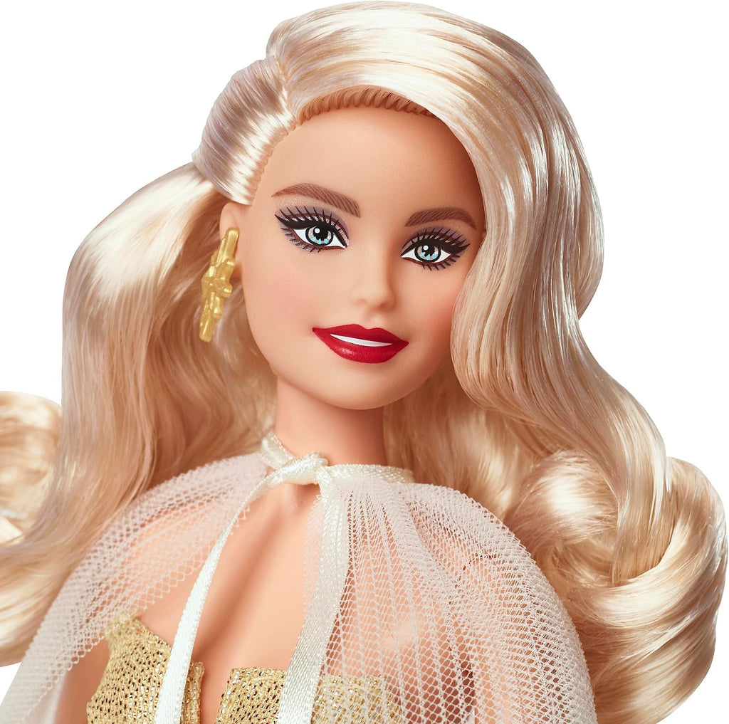 2023 Holiday Barbie Doll Blonde Hair 35th Anniversary Mattel