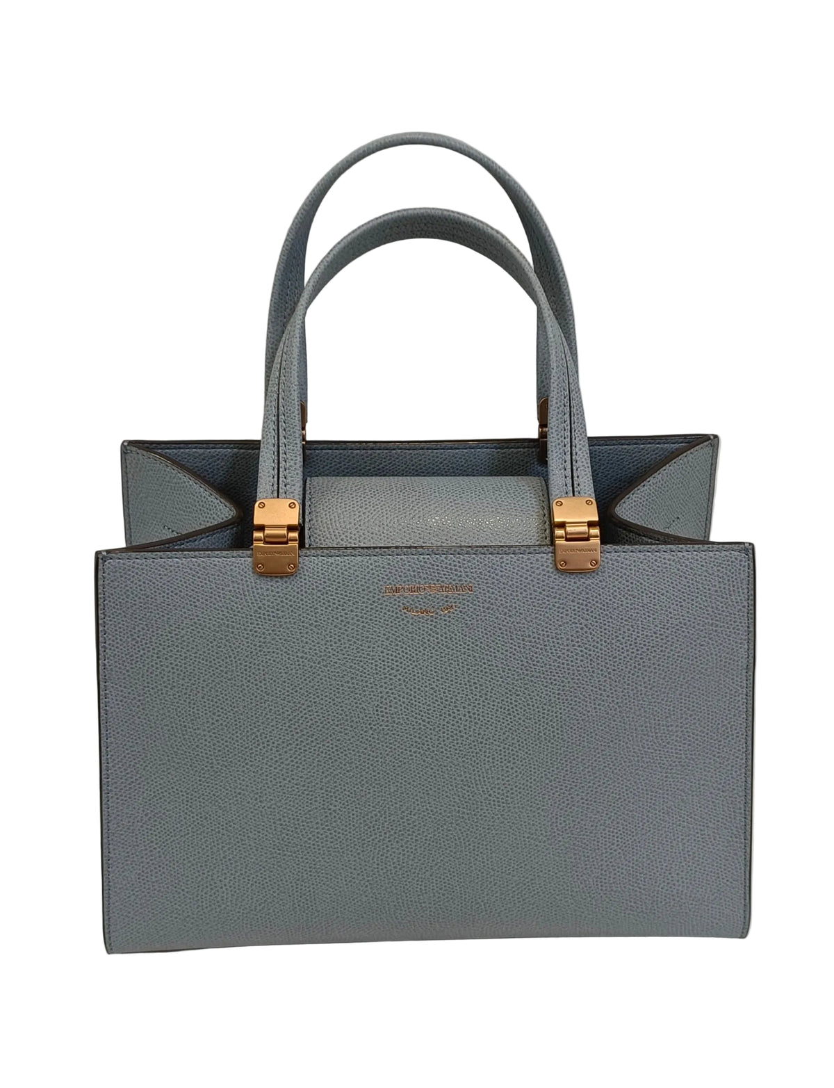 Emporio Armani Tote Bag-Blue Leather 2-Way