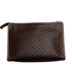 Celine Clutch Bag-Brown Macadam Leather