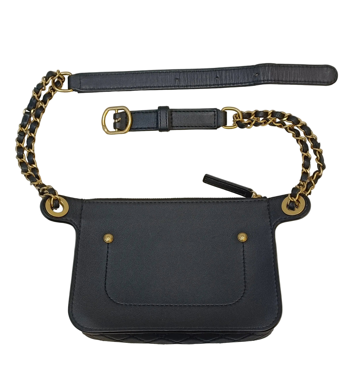 Chanel Waist Pouch-Leather Black