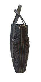 Givenchy Backpack-Canvas Black and Dark Brown 2-Way