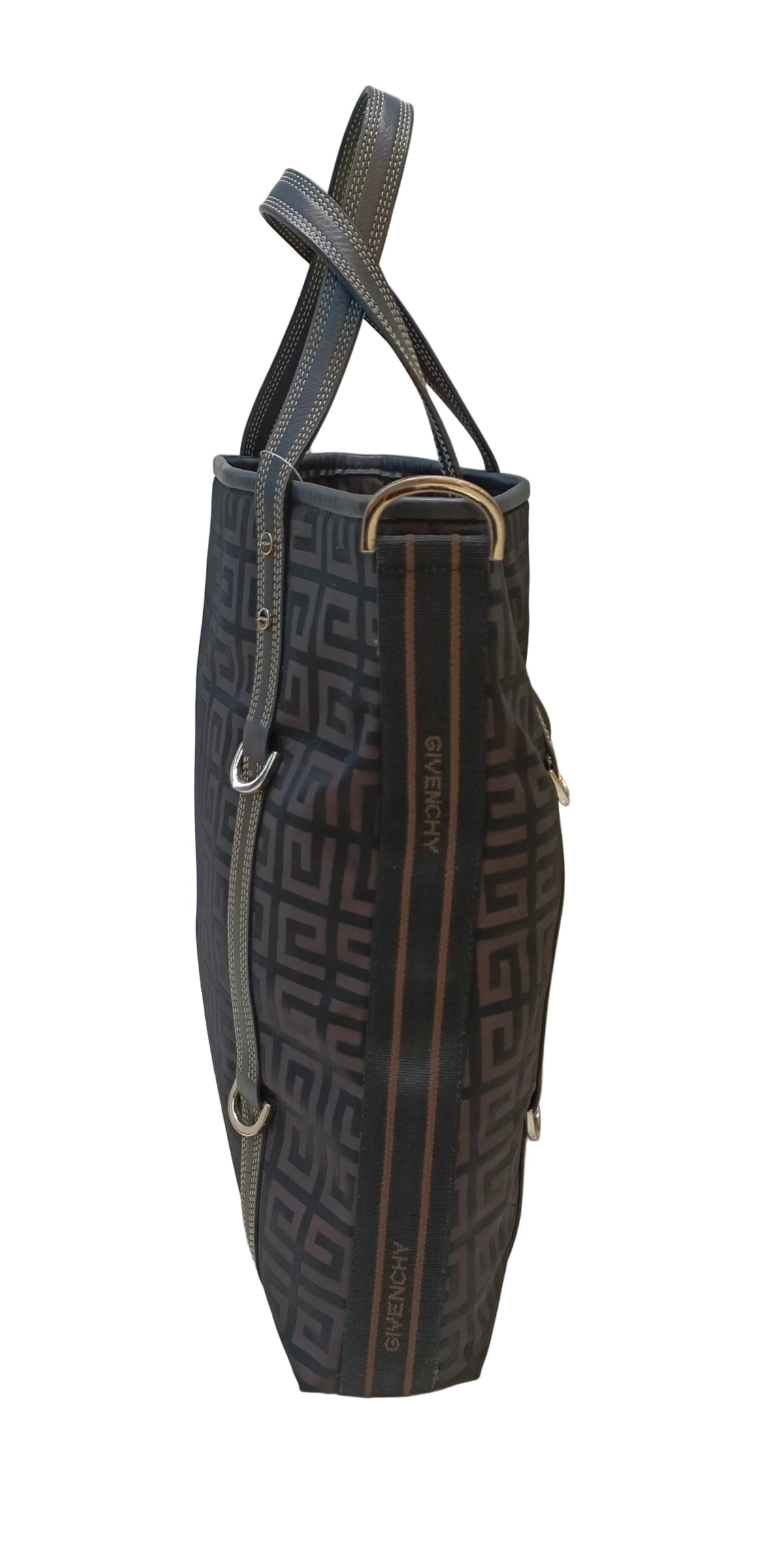 Givenchy Backpack-Canvas Black and Dark Brown 2-Way