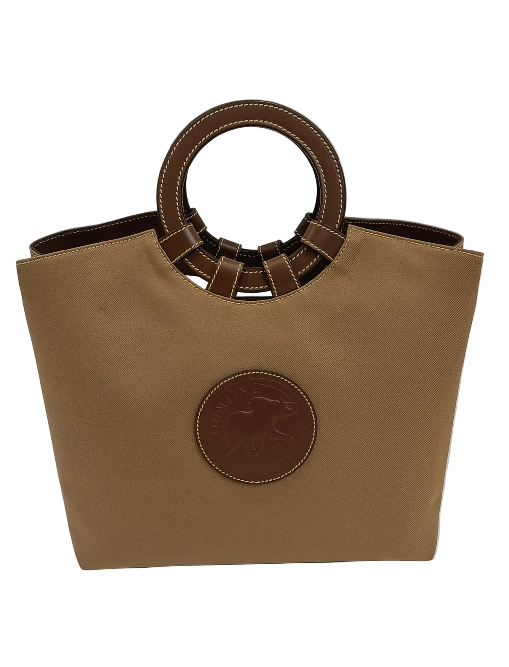 Hunting World Tote Bag-Brown Cnv & Leather