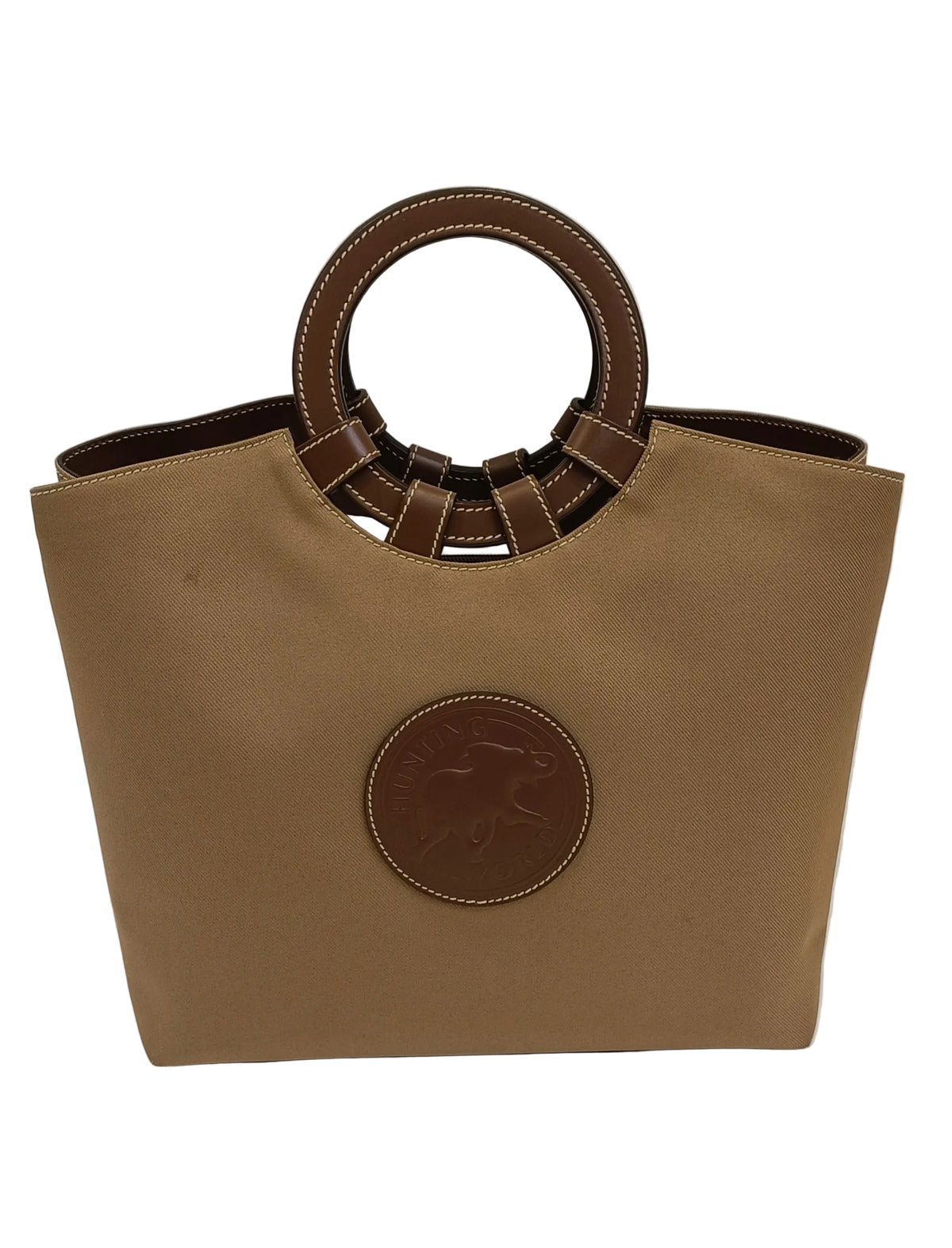 Hunting World Tote Bag-Brown Cnv & Leather