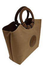 Hunting World Tote Bag-Brown Cnv & Leather
