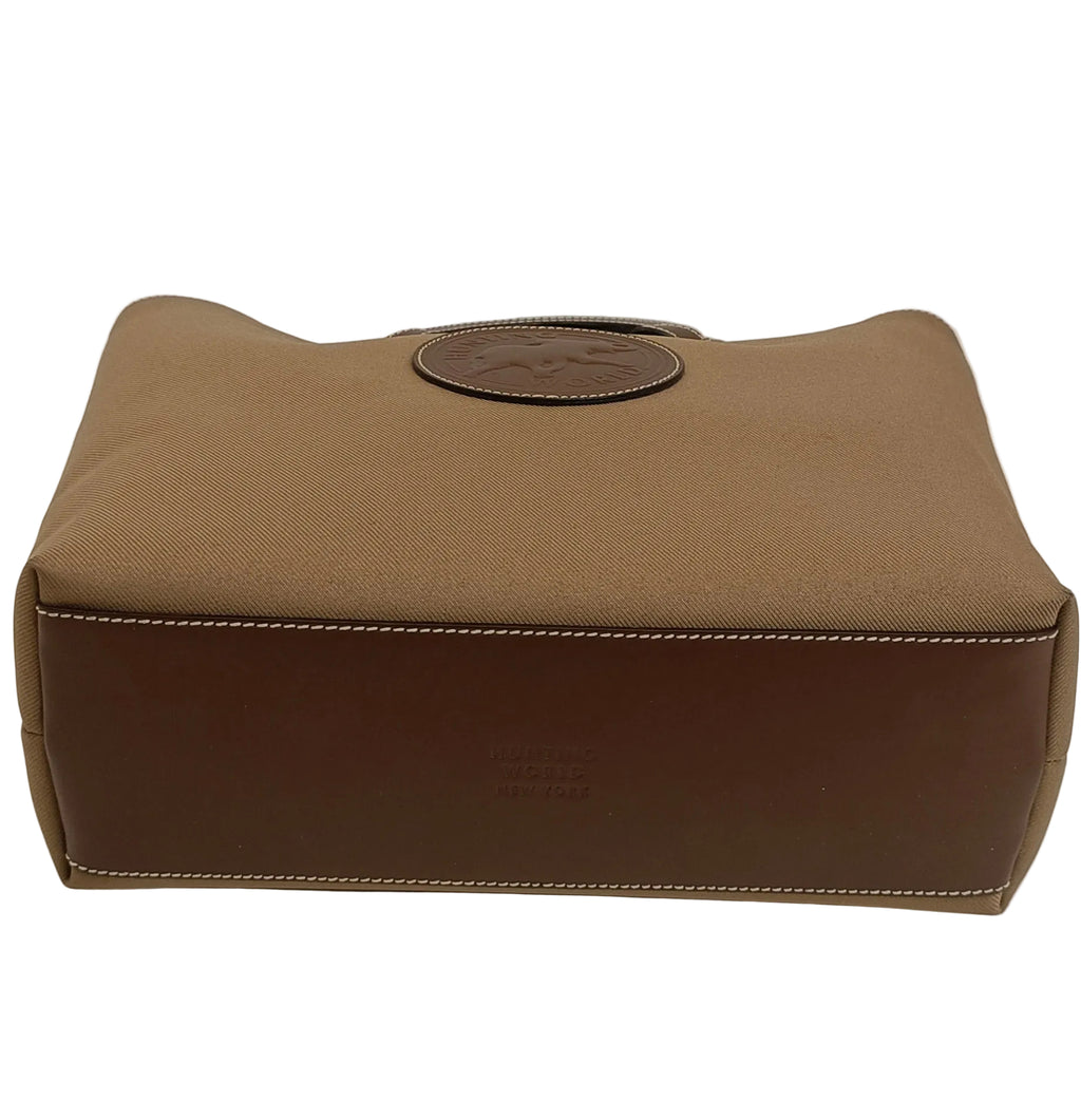 Hunting World Tote Bag-Brown Cnv & Leather