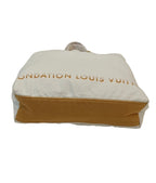 Louis Vuitton Fondation Museum Limited Tote Bag-White Canvas-Brown Strap