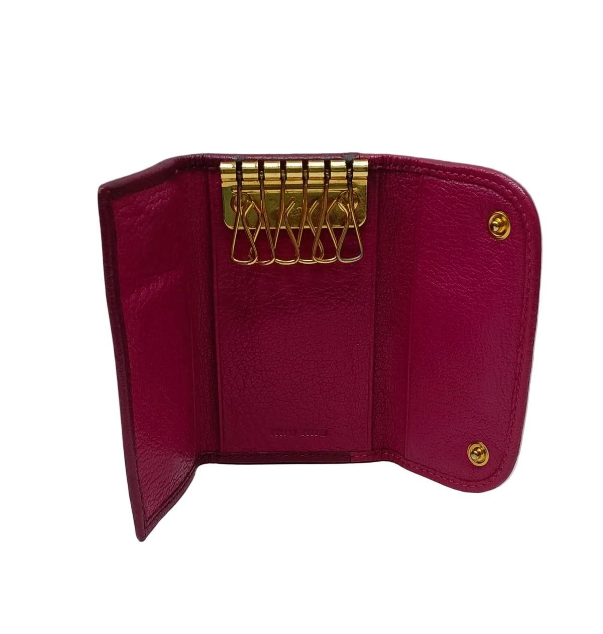 Miu Miu Key Case-Pink Leather