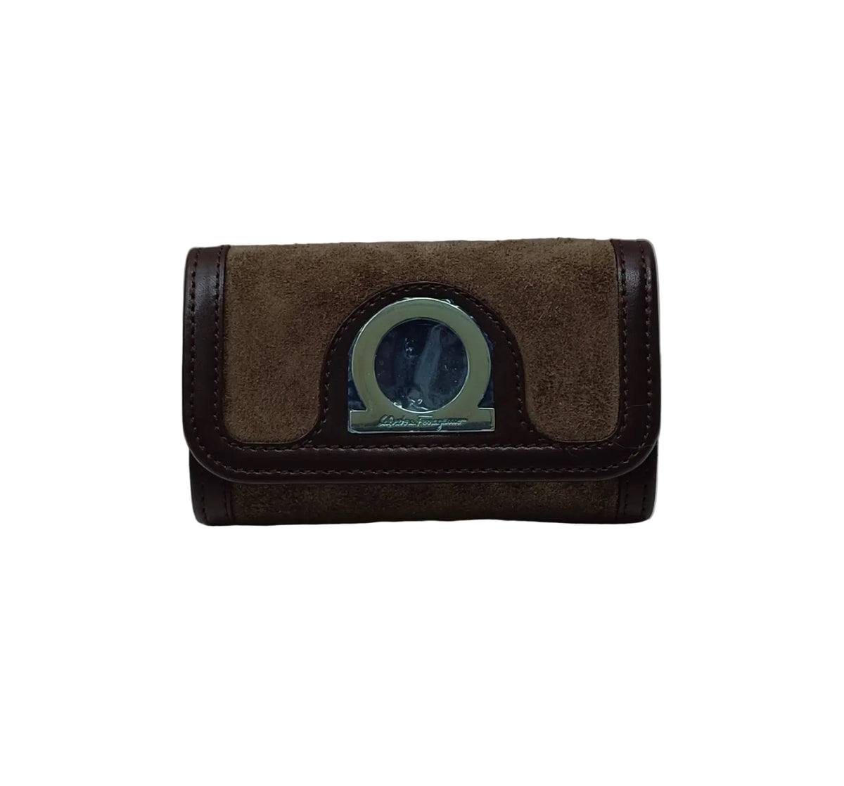 Ferragamo Key Case-Brown Leather