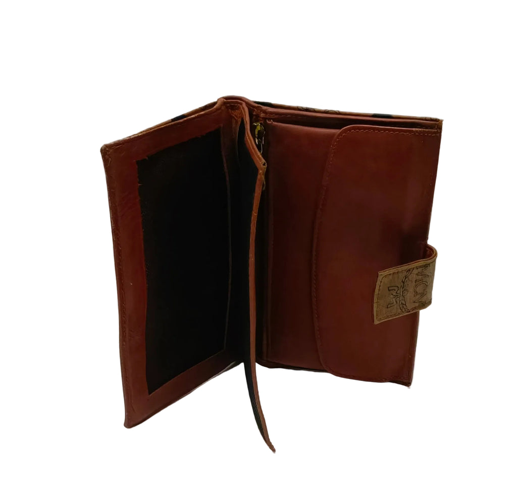 MCM Wallet-Brown Cognac Visetos Leather