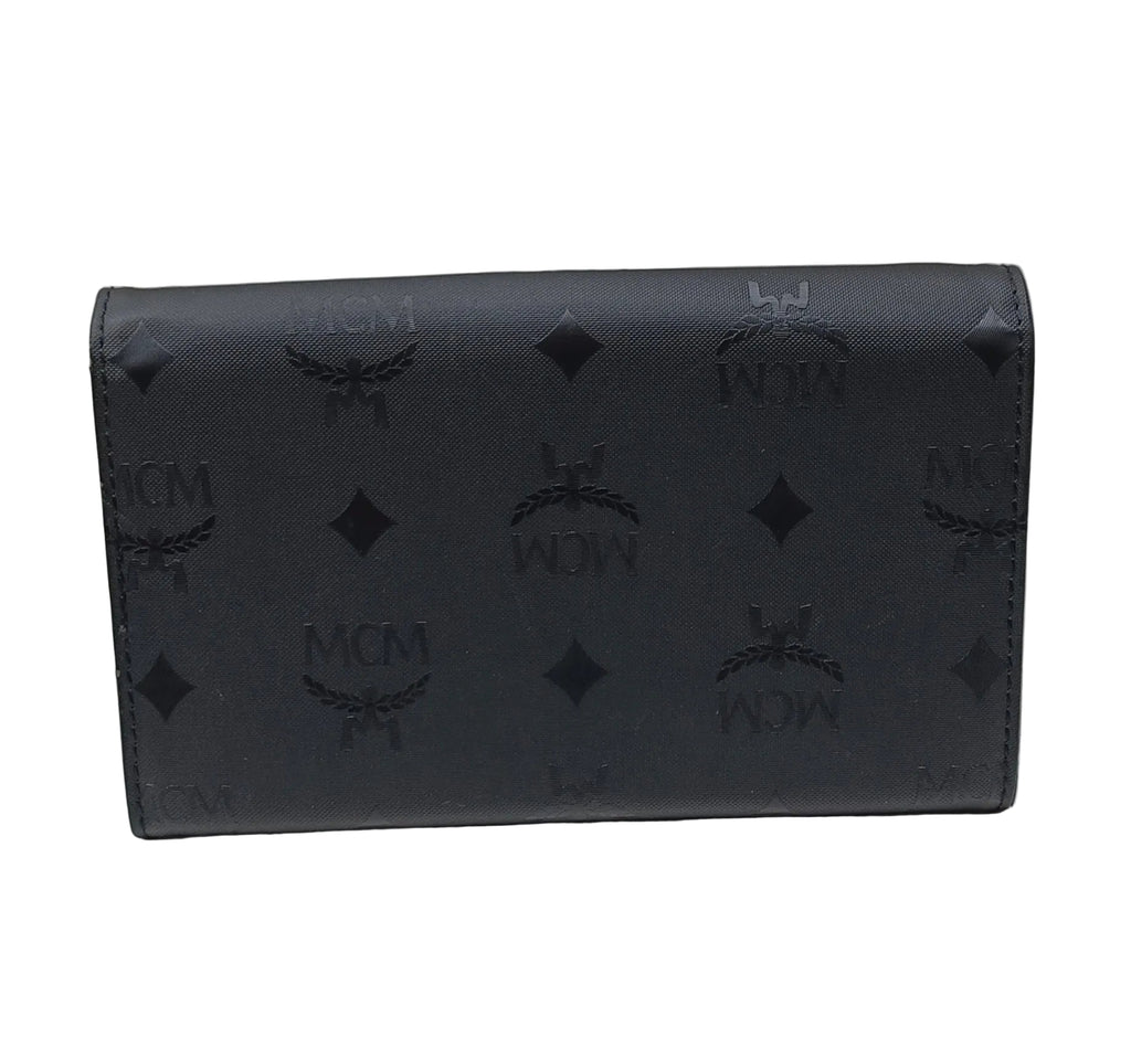 MCM Wallet-Black Visetos Leather